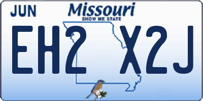 MO license plate EH2X2J