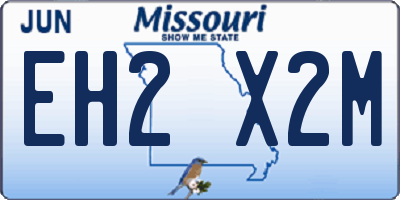 MO license plate EH2X2M