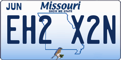 MO license plate EH2X2N