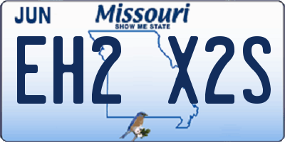 MO license plate EH2X2S