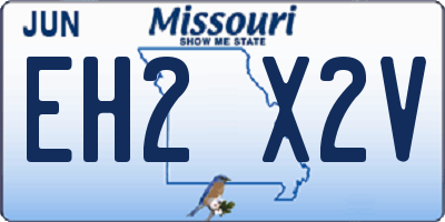MO license plate EH2X2V