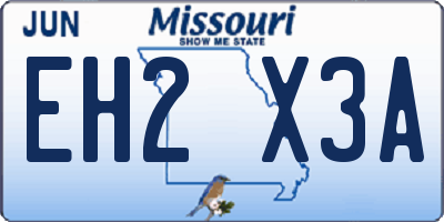 MO license plate EH2X3A