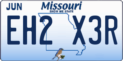 MO license plate EH2X3R