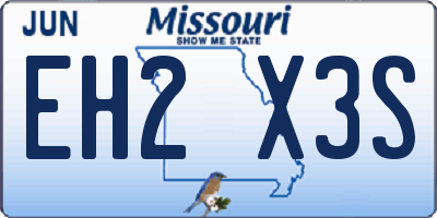 MO license plate EH2X3S