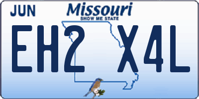 MO license plate EH2X4L