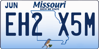 MO license plate EH2X5M