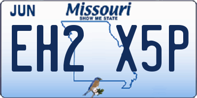 MO license plate EH2X5P