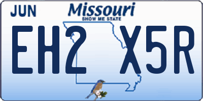 MO license plate EH2X5R