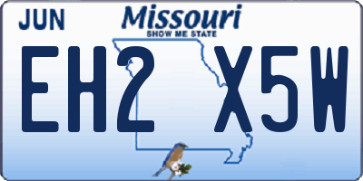 MO license plate EH2X5W