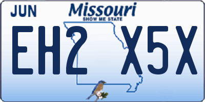 MO license plate EH2X5X