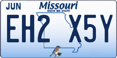 MO license plate EH2X5Y