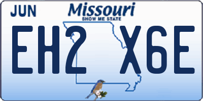 MO license plate EH2X6E