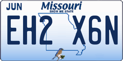 MO license plate EH2X6N