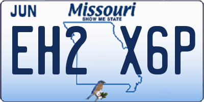 MO license plate EH2X6P