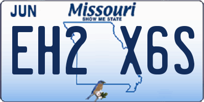 MO license plate EH2X6S