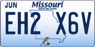 MO license plate EH2X6V