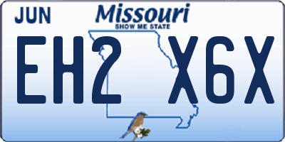 MO license plate EH2X6X