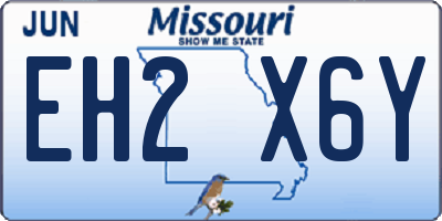 MO license plate EH2X6Y