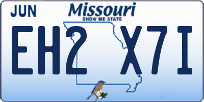 MO license plate EH2X7I