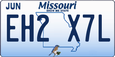 MO license plate EH2X7L