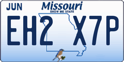 MO license plate EH2X7P
