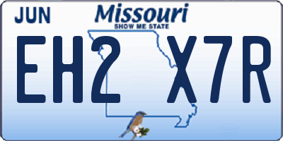 MO license plate EH2X7R