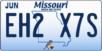 MO license plate EH2X7S