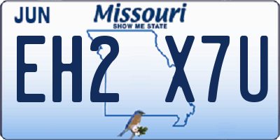 MO license plate EH2X7U