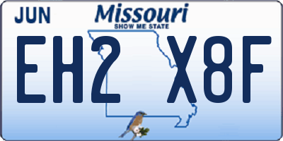 MO license plate EH2X8F