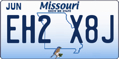 MO license plate EH2X8J