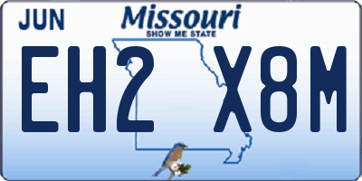 MO license plate EH2X8M