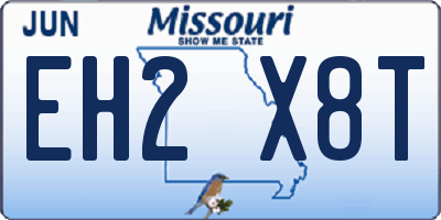 MO license plate EH2X8T