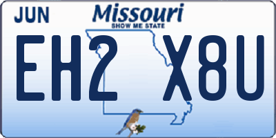 MO license plate EH2X8U