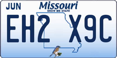 MO license plate EH2X9C