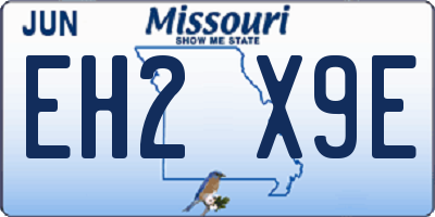 MO license plate EH2X9E