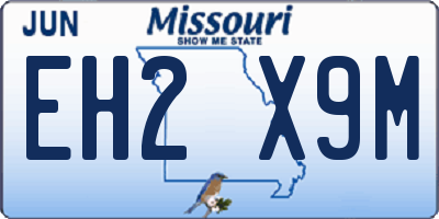 MO license plate EH2X9M