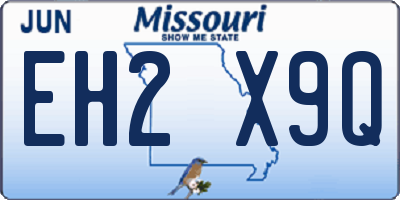 MO license plate EH2X9Q