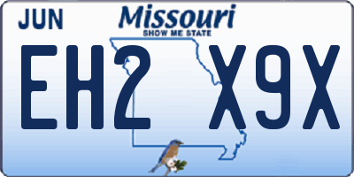 MO license plate EH2X9X