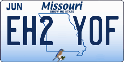 MO license plate EH2Y0F