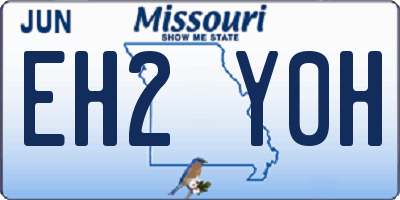 MO license plate EH2Y0H