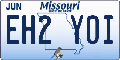 MO license plate EH2Y0I