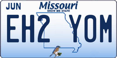 MO license plate EH2Y0M