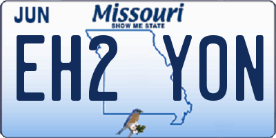 MO license plate EH2Y0N