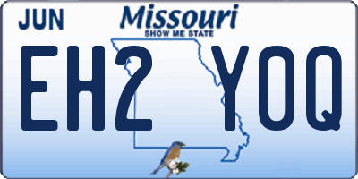 MO license plate EH2Y0Q