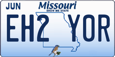MO license plate EH2Y0R
