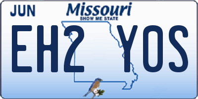 MO license plate EH2Y0S