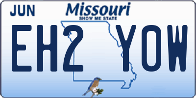 MO license plate EH2Y0W