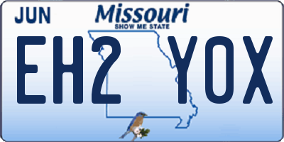 MO license plate EH2Y0X