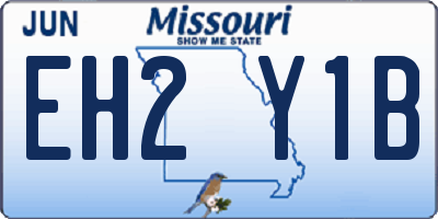 MO license plate EH2Y1B