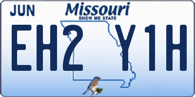 MO license plate EH2Y1H